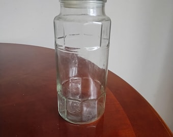Anchor Hocking Planters Peanuts Mr Peanuts Clear Glass Jar With Lid 1981 10" H