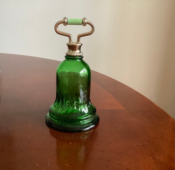 Avon Vintage Green Glass Bell Perfume Decanter Sw… - image 2