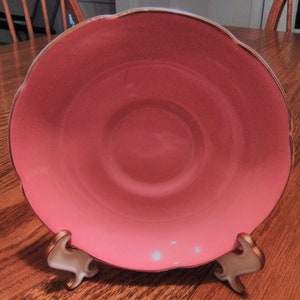Royal Grafton Fine Bone China Rose Saucer With Gold Trim. Made in England. 5 1/2&quot; D