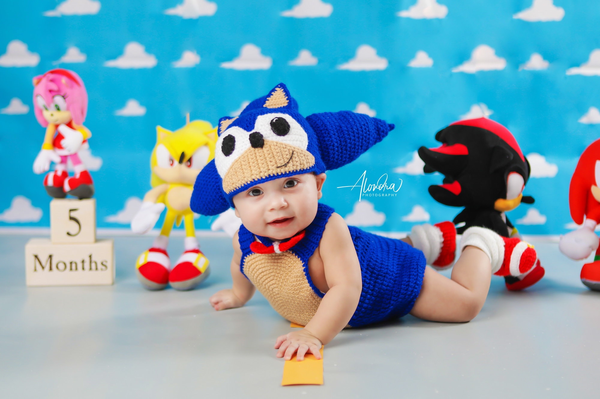 Costume Sonic Prime Classique avec guants pour Enfant