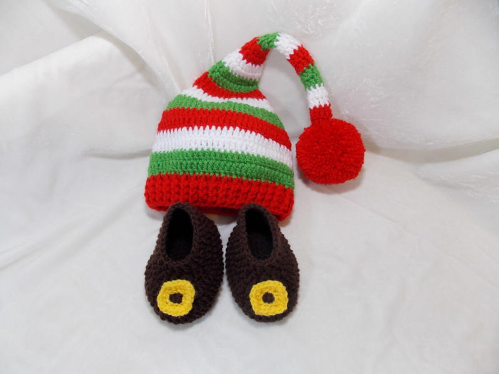 Elf baby girl setcrochet suit elf for Christmaself crochet Etsy