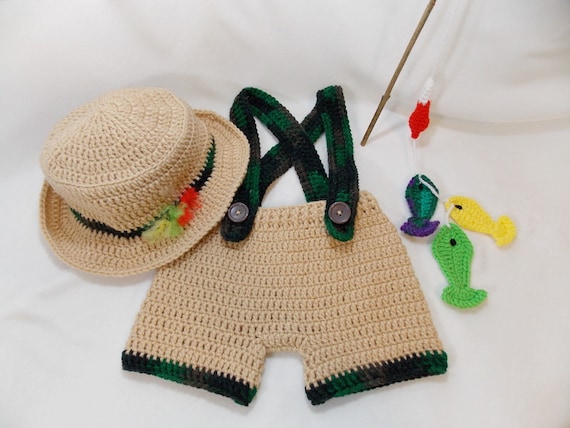 Boys Fisherman Costume Set - Kids Fishing Hat and UK