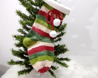 Knitted Christmas Stocking, Stockings,Christmas Gift, Ready to ship !