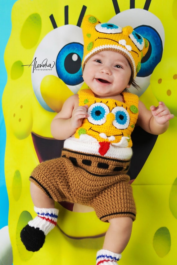 Spongebob Kostum Foto Requisiten Kostum Babys Cloting Etsy