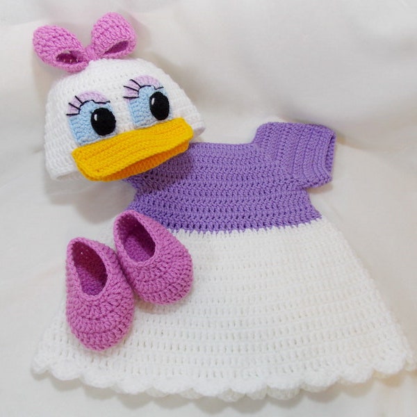 Daisy Duck Inspired Costume/Daisy Duck Hat/ Daisy Duck Costume Available in Newborn to 12 Month Size- MADE TO ORDER