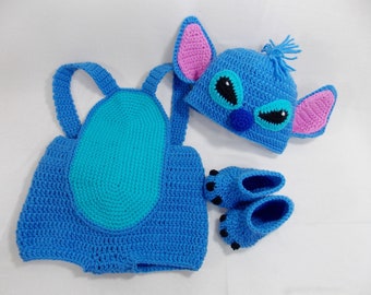 Stitch photo prop/Stitch costume/Stitch outfit/Baby shower gift/Disney Stitch  suit photo prop/Made to order