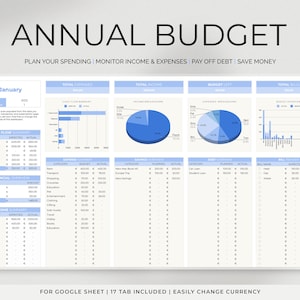 Annual Budget Spreadsheet, Google Sheets Budget Template, Monthly Budget Planner Google Sheets, Bill Calendar Personal Finance, Expenses