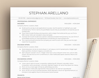 Engineer Resume, Engineer Resume Template, Entry Level Engìneer Resume, Engineering Cv, Cv Software Engineer, ATS Friendly Engineer Resume