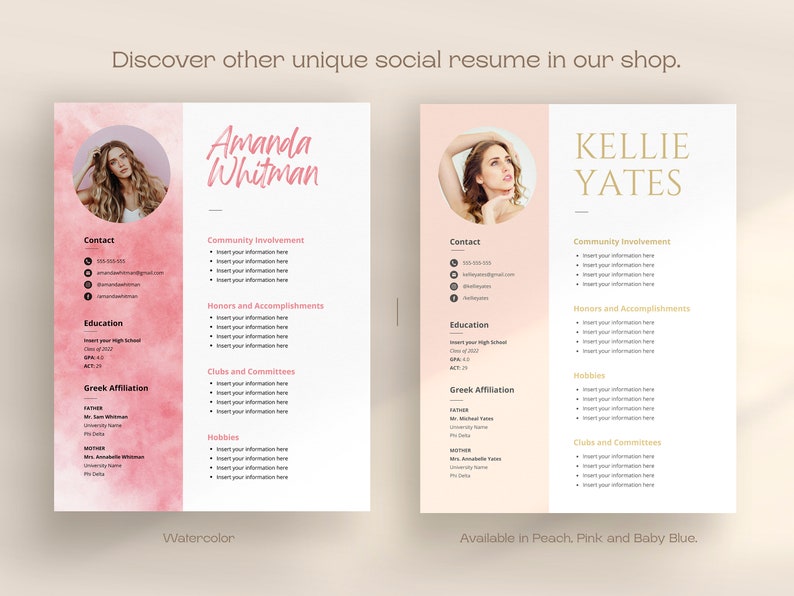 Sorority Resume Template With Photo - Il 794xN.4060005681 Judb 