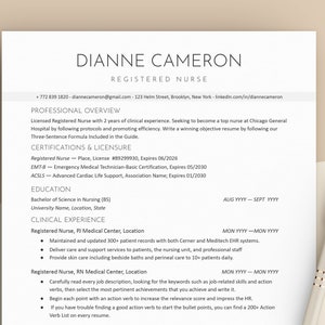 Nurse Resume, Nursing Resume Template, Nurse Resume Template, Registered Nurse Resume, Nurse Practitioner Resume, RN Resume, CV Google Docs
