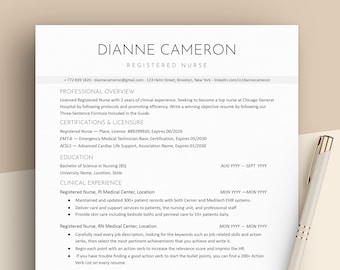 Nurse Resume, Nursing Resume Template, Nurse Resume Template, Registered Nurse Resume, Nurse Practitioner Resume, RN Resume, CV Google Docs