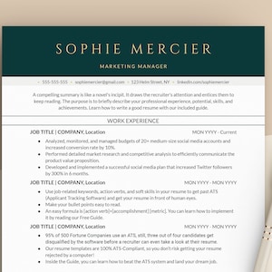 Executive Resume, Resume Template Google Docs, Google Docs Resume, Corporate Resume, Manager Resume, Director Resume, C Level