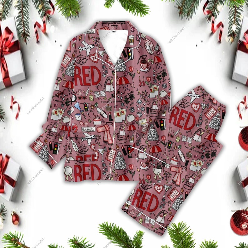 Swiftie Tour Red Womens Pajamas Set Swiftie Pajamas Set - Etsy