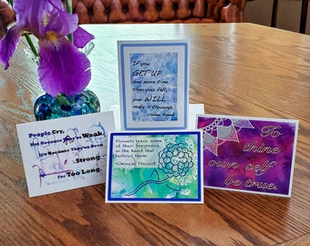 Encouragement Cards, Sympathy Notecards Set, Shakespeare Quote, Chinese Proverb