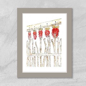 Madrid New Mexico Hanging Red Ristras Wall Art Print image 2