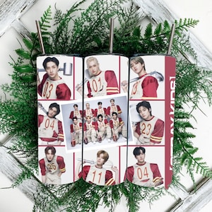 SKZ Superbowl Tumbler | Stray Kids| KPOP | Personalized 20oz Skinny Travel Tumbler | Metal Tumbler with Lid and Straw |Sublimated Drinkware