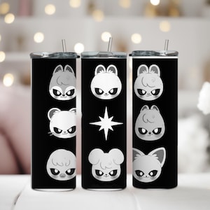Dominate SKZOO Tumbler | Stray Kids| KPOP | Personalized 20oz Skinny Travel Tumbler | Metal Tumbler with Lid and Straw |Sublimated Drinkware