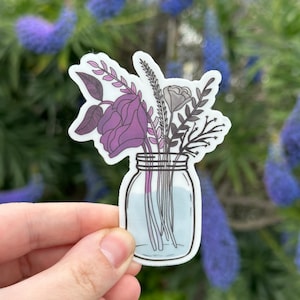 Subtle Pride Flowers Vinyl Sticker | Waterproof Water Bottle Sticker