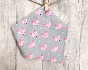 Fox Baby Bib, Animal Bandana Bib, Dribble Bib, Autumn Baby Bib, Baby Gift, Toddler Bib, Blue Bib, Baby Shower Gift, Baby Gift, Teething Bib,