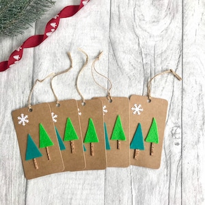 5 Étiquettes cadeaux de Noël Faites à la main Étiquettes de Noël Étiquettes cadeaux Étiquettes cadeaux Étiquettes cadeaux Étiquette suspendue de Noël Étiquette Rudolph Tag