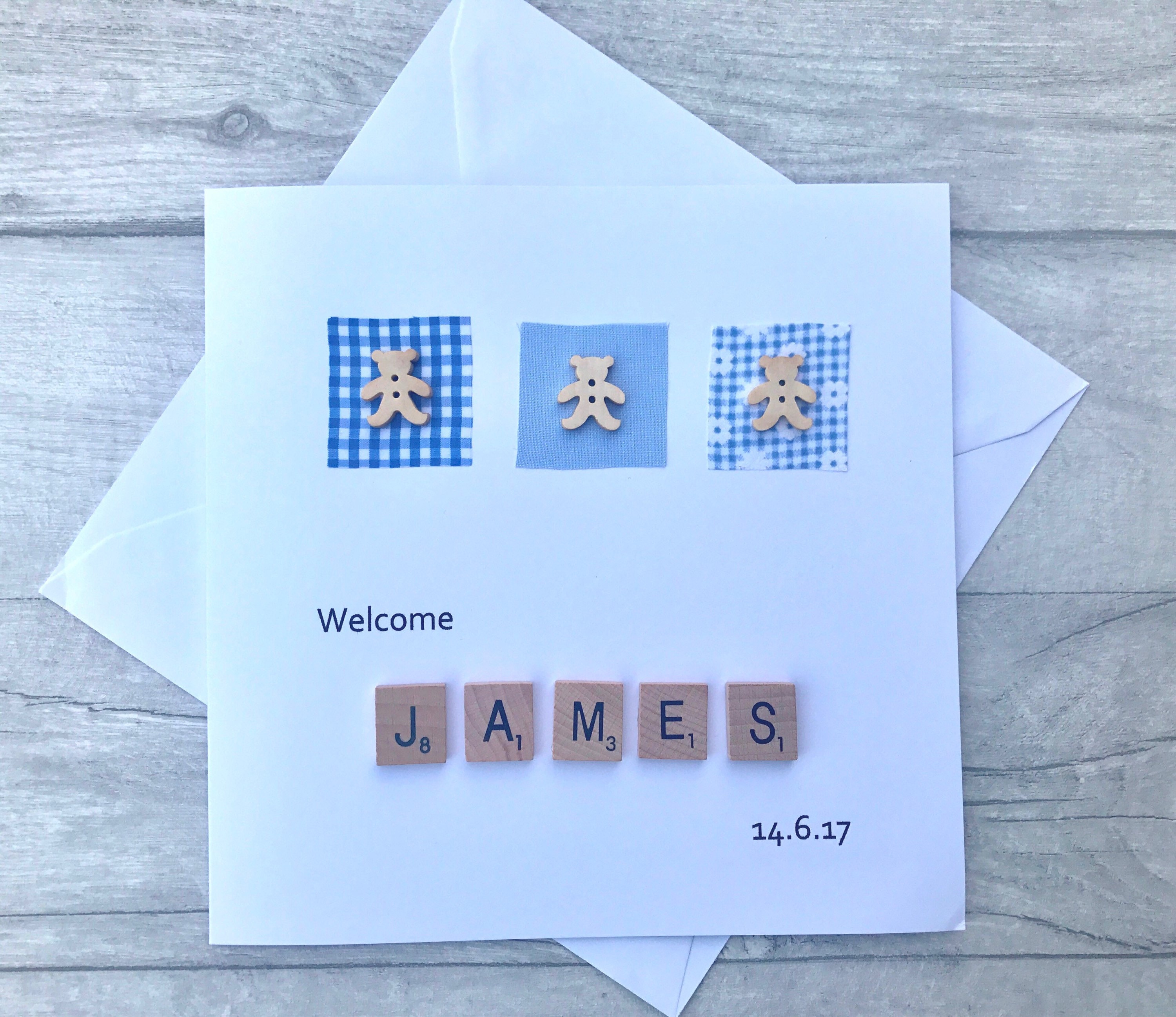 Personalised Baby Boy Card, Cute Baby Card, New Arrival Card, New Baby