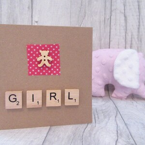 Tarjeta de la niña del bebé, tarjeta del bebé lindo, nueva tarjeta de llegada, nueva tarjeta del bebé, es una niña, tarjeta del recién nacido, tarjeta del bebé hecha a mano, tarjeta de nacimiento
