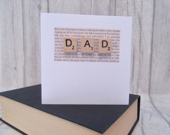 Father's Day Card, Dad Card, Dad Birthday Card, Daddy Card, Father Card Book Card, Paper Card Natural White, Greeting Card, Occasion Card