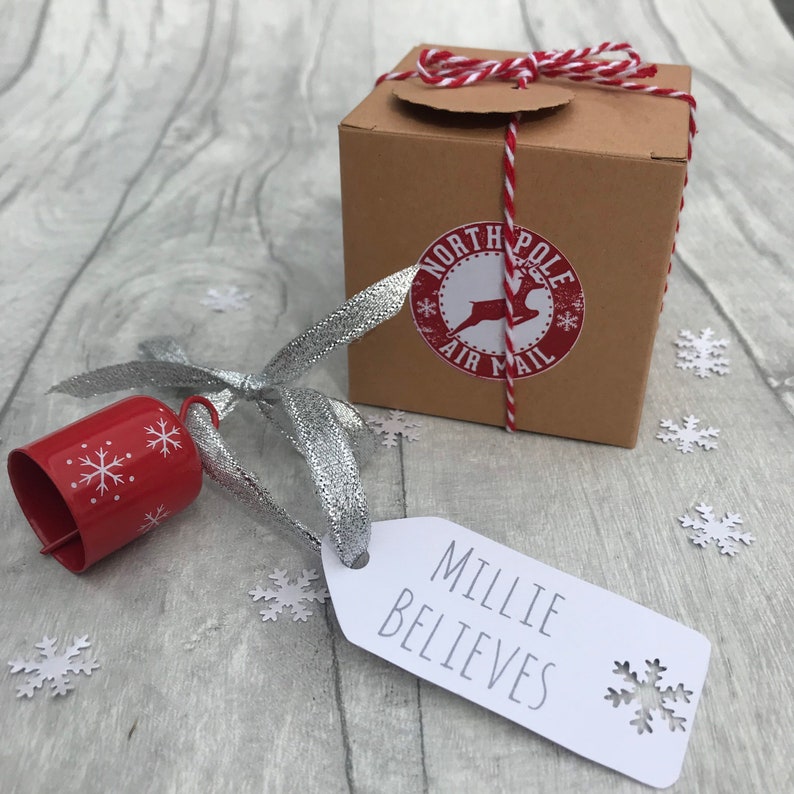 Personalised Christmas Bell, Believe Bell, Christmas Eve Box, Christmas Eve Jingle Bell, Santa Bell, Christmas Elf, Kids Christmas Gift, image 3