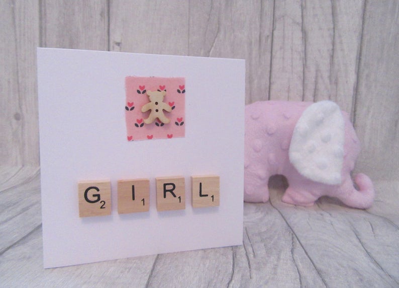 Baby Girl Card Cute Baby Card New Arrival Card New Baby Etsy