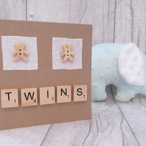 Carte jumeaux, nouvelle carte bébé, carte nouveau-né, nouvelle carte d’arrivée, carte de bébé faite à la main, carte de naissance, carte de bébé de nounours, carte de bébé d’ours