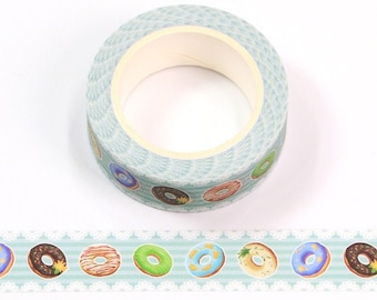 Pink Tape Packaging Supplies Doughnut Washi Tape Pastel Washi Tape Paper Crafting Donut with Sprinkles Washi Tape Donut Washi Tape