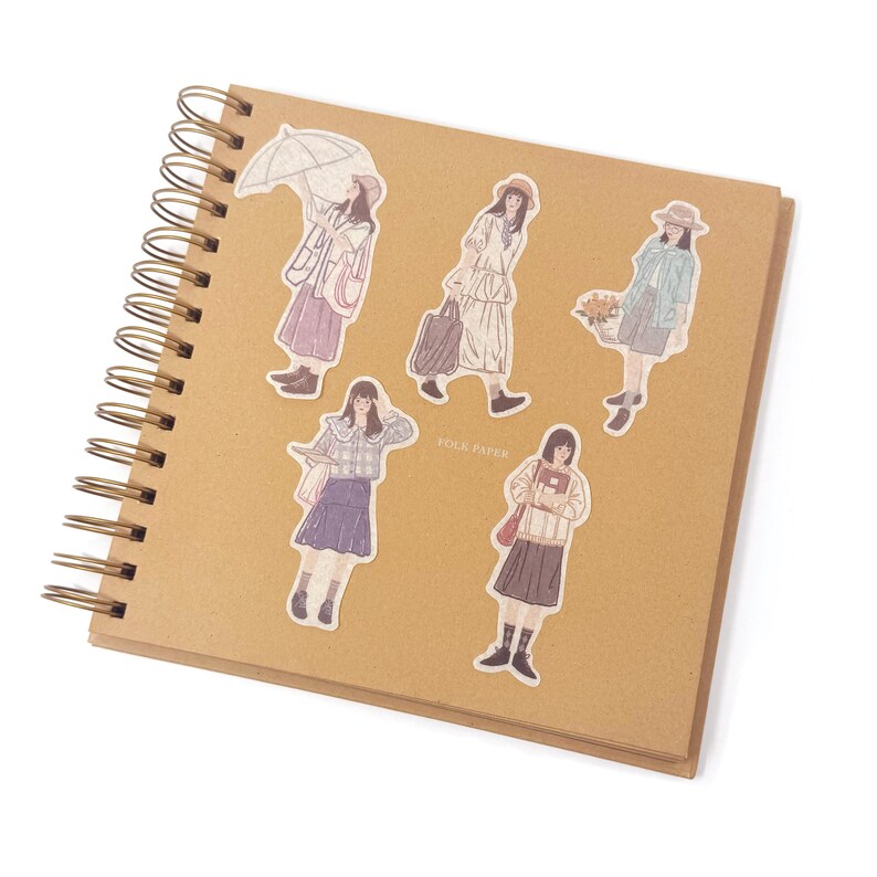 Girl Sketch Stickers Pack, 40 Pcs Cute Shopping Girls Washi Journal Stickers Set - Etsy UK