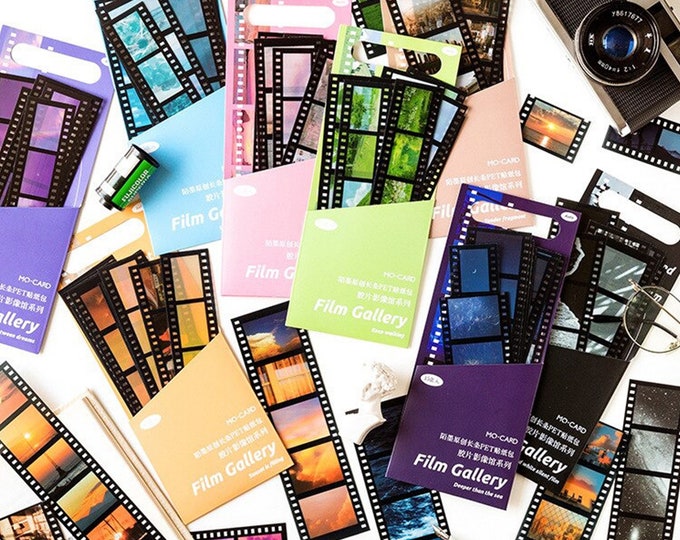 Retro Film Strip Stickers Pack, 15 Pcs Vintage Camera Aesthetic Photo