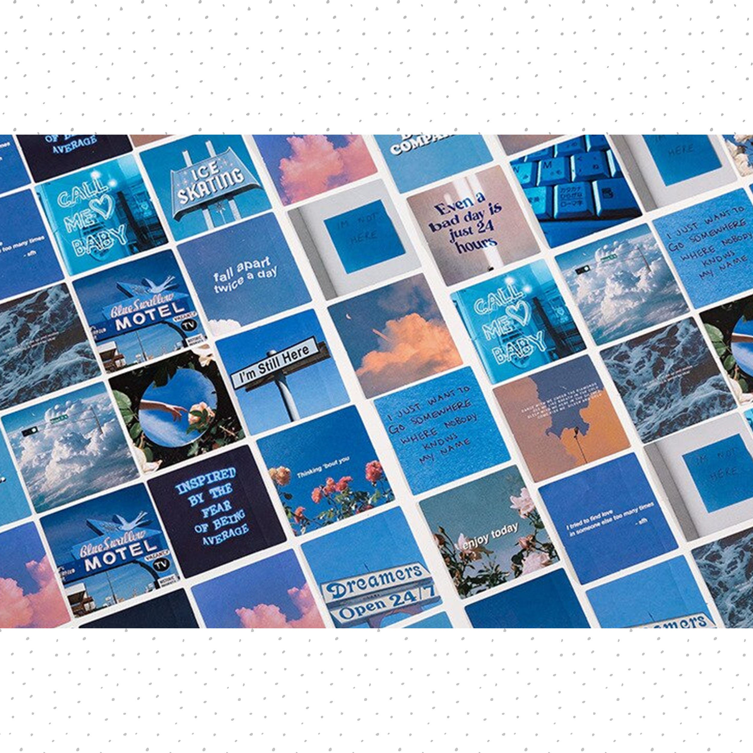 blue-aesthetic-planner-stickers-pack-45-pcs-summer-sky-etsy