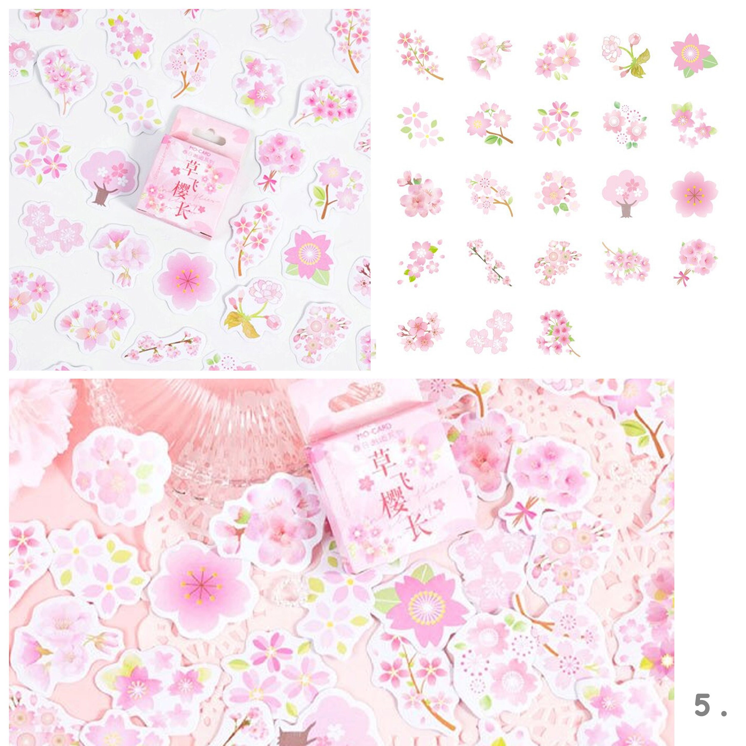 Paper & Party Supplies Stickers Pink Spring Blossom Stickers Pack ...