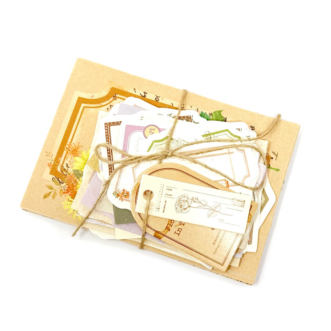 Vintage Floral Paper Ephemera Set, 100 Pcs Retro Collage Scrapbook ...