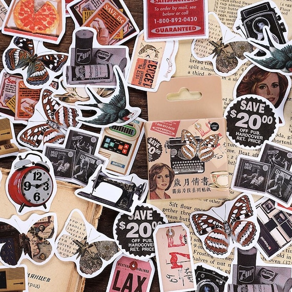 Retro Vintage Planner Stickers Pack 46 Pcs 1950s Vintage Etsy UK