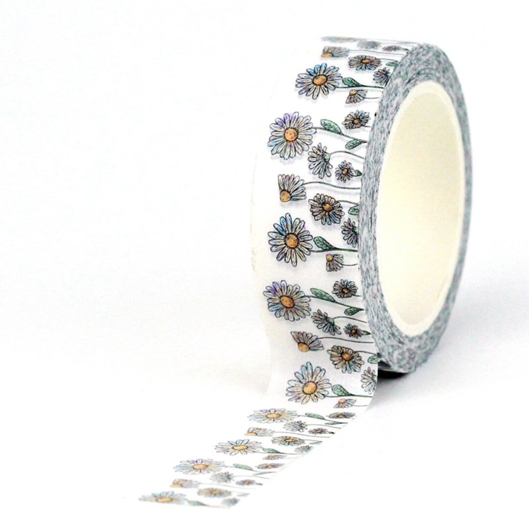 White Daisy Flowers Washi Tape 10m Summer Floral Daisies Tape Etsy UK