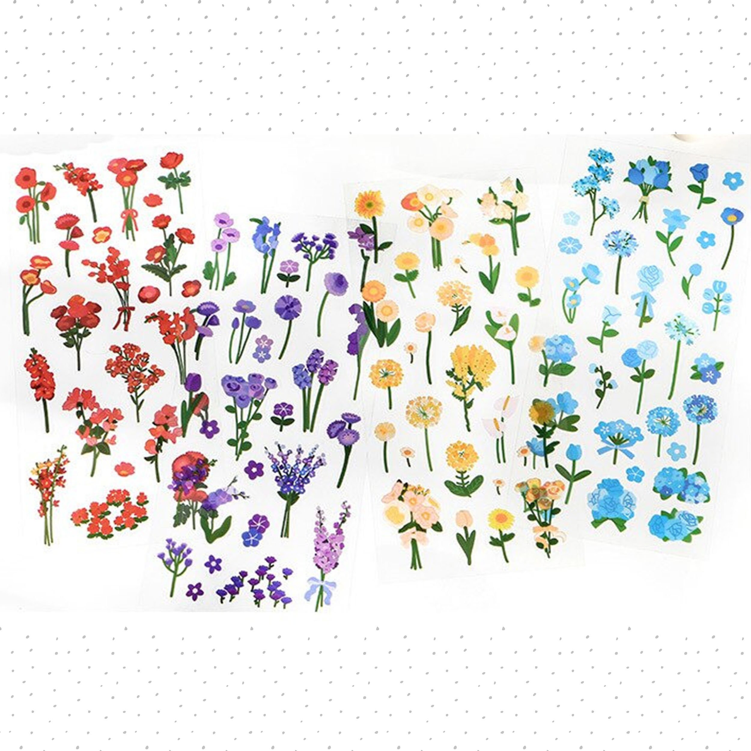 floral sticker sheet colourful flower planner stickers etsy