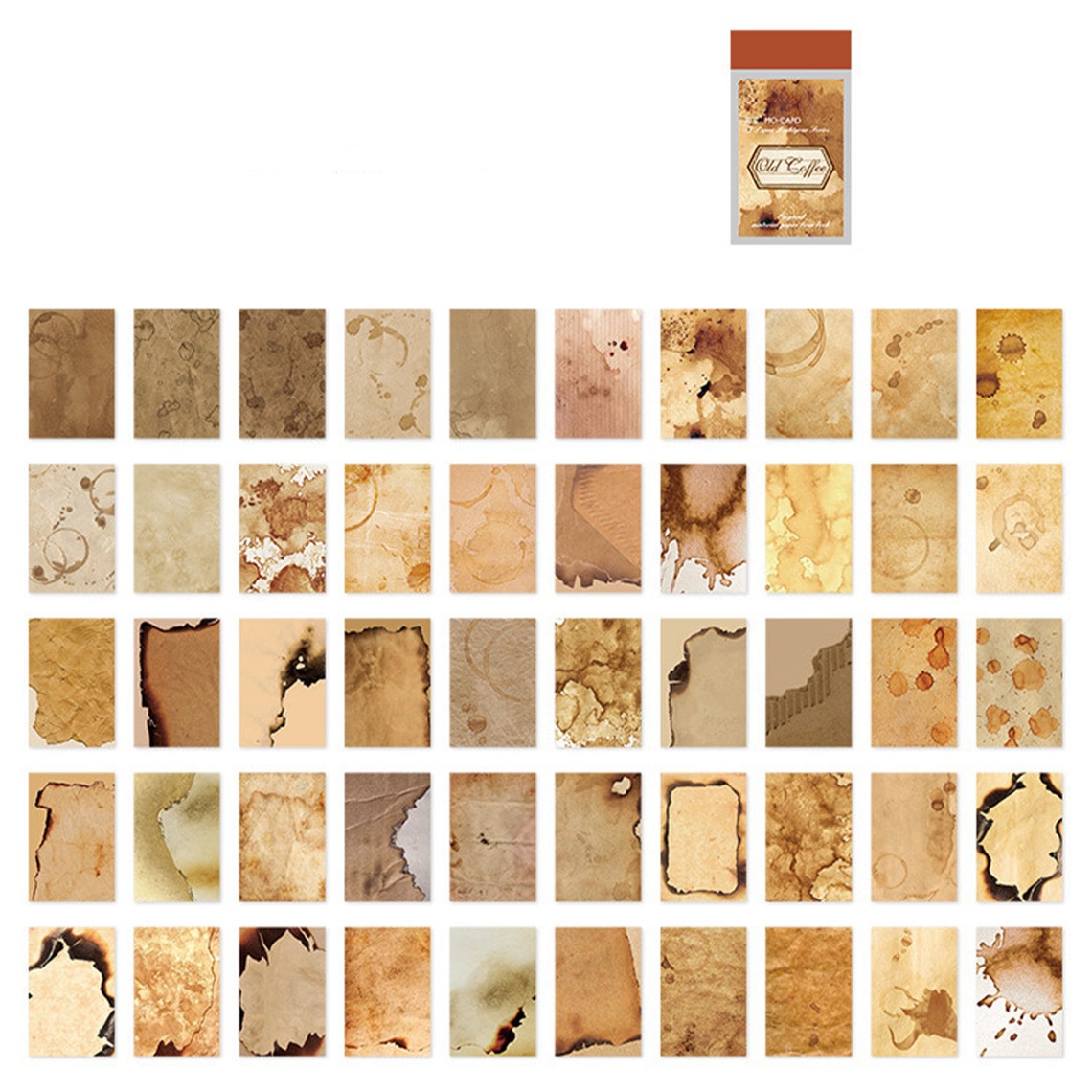 Vintage Papers Sticker Book 50 Pcs Aged Paper Ephemera Etsy