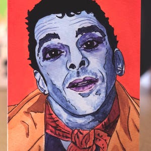 Biglietto di auguri di Ian Dury tratto dal mio dipinto originale. Carta stampata digitale di qualità 6x4 Icona punk/poeta britannico