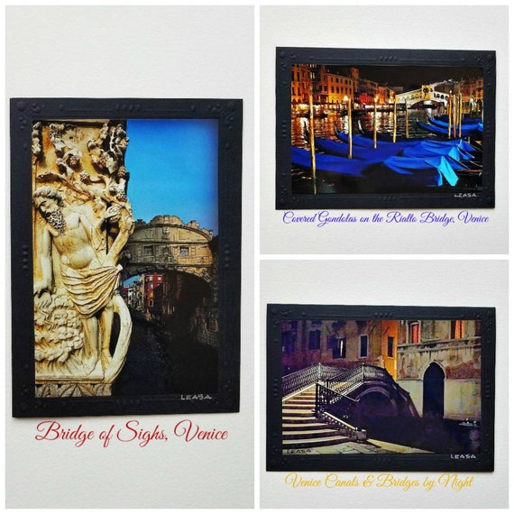 Venice Italy Gondolas Bridges Canals 5x7 3 Blank Photo Etsy