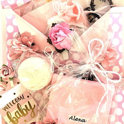 New Baby Girl Gift Basket New Parents Gift New Mom Gift Set Etsy