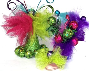 Colorful Ornaments, Whimsical Tree Decor, The Harlequin Collection, Unique Christmas Gifts for Women