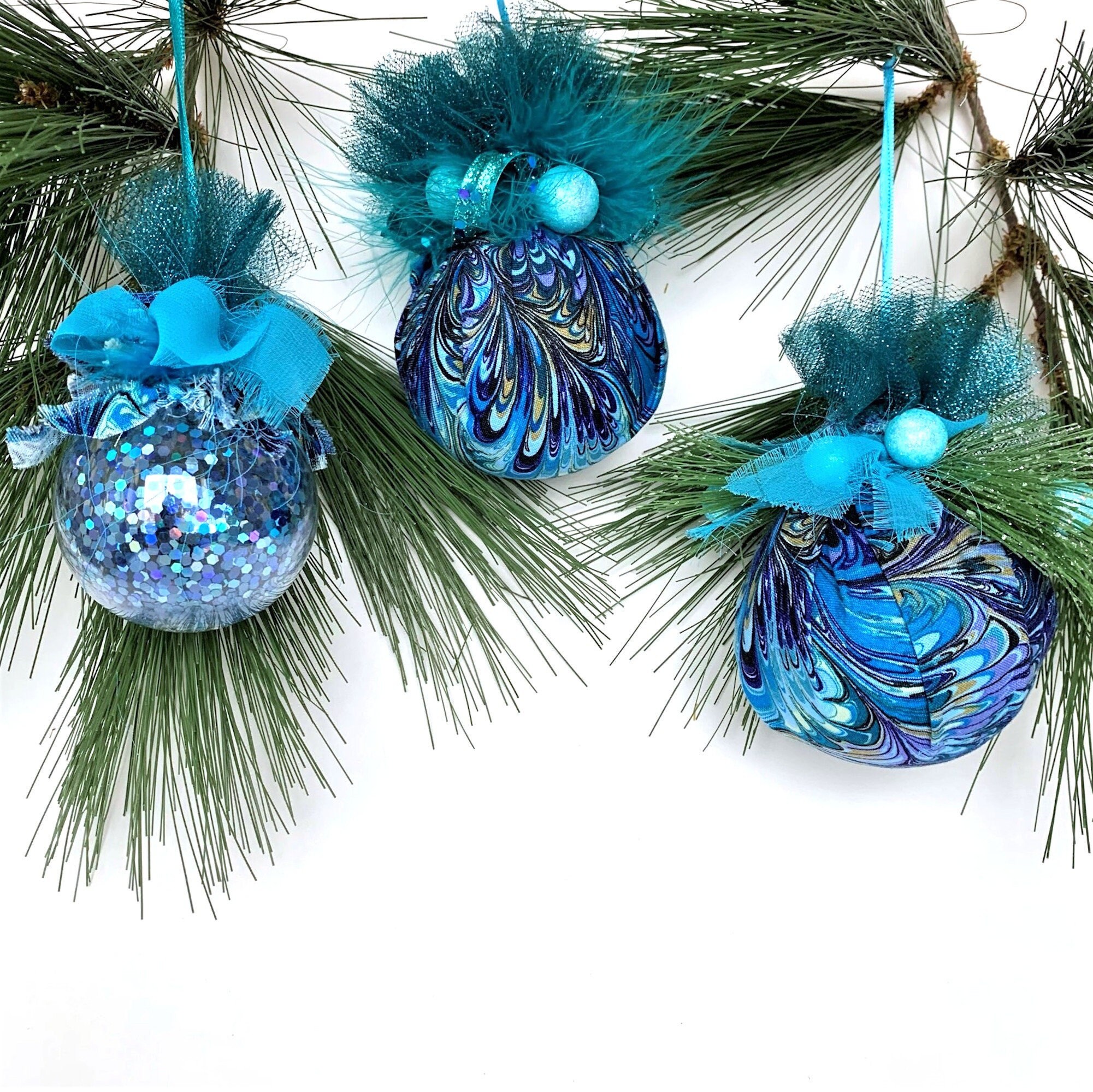 Teal peacock christmas decorations Clearance
