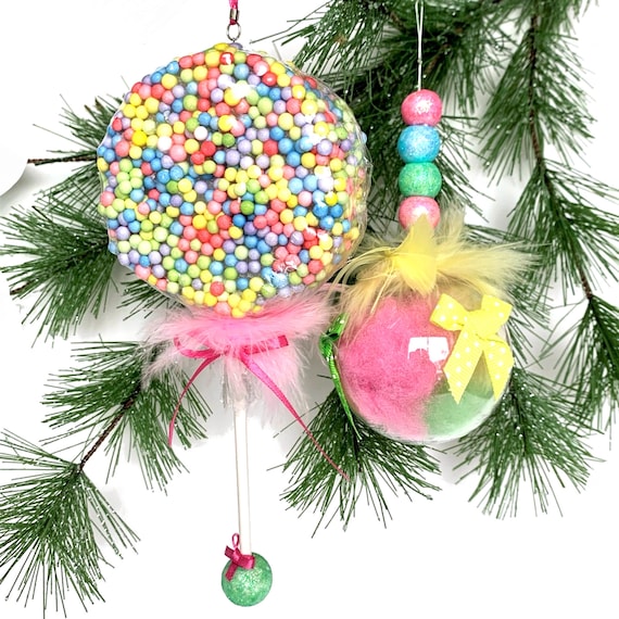 Pastel Christmas Ornament Candy Decorations 