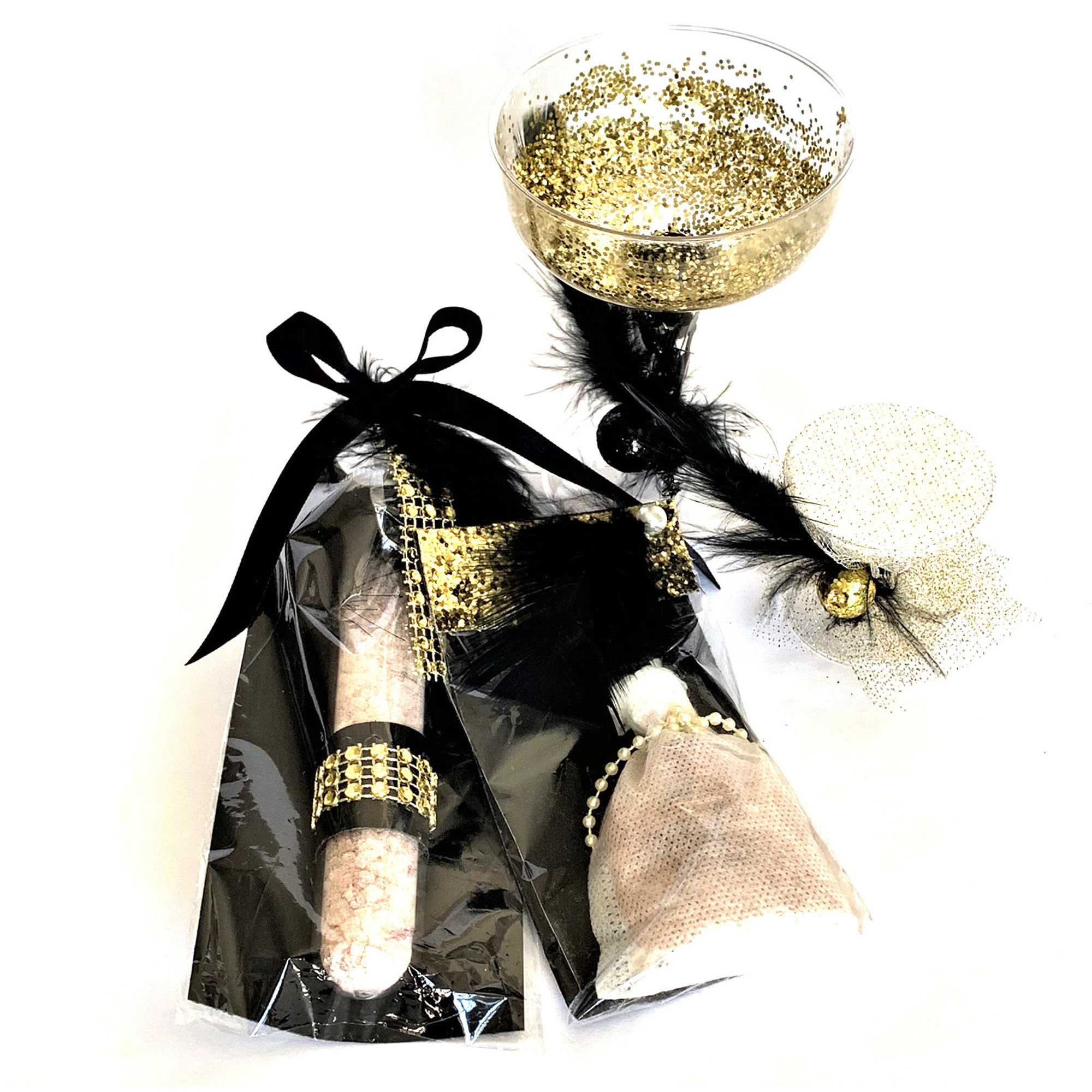 Gatsby Favors, Gatsby Wedding Favors, Great Gatsby Party, Black and Gold Favors, Roaring 20s