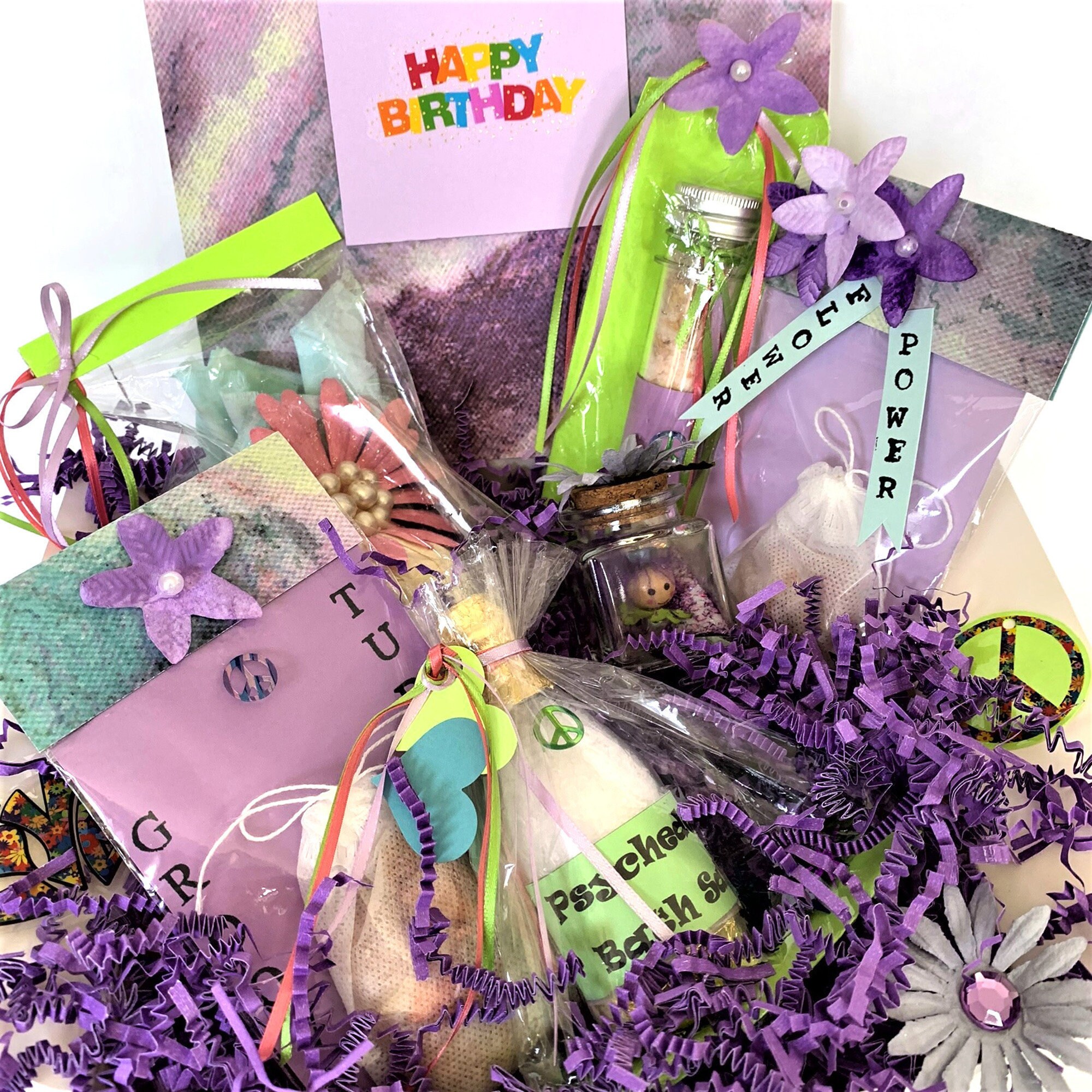 60th Birthday Spa Gift Box: Flower Power Groovy Theme - Etsy
