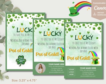 St. Patrick's Day Pop-By Tag, Realtor, Pop by Tag, Realtor Marketing, Marketing, Referral, Printable, Editable, Real Estate Marketing