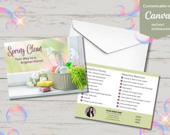 Spring Cleaning Postcard, Realtor, Real Estate postcard, Realtor Marketing, Marketing, Referral, Printable, Editable, Real Estate Marketing